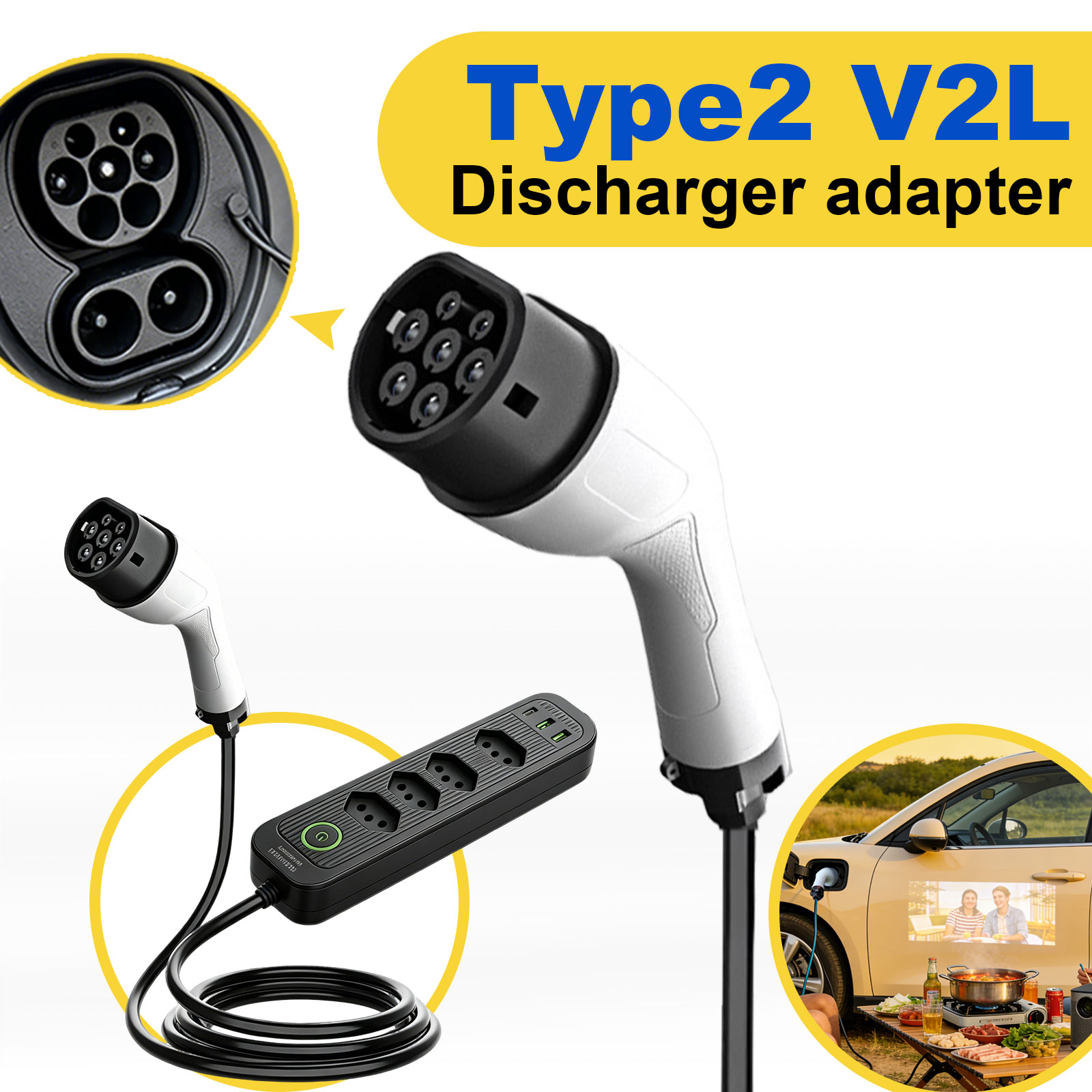 Type2 V2L Discharge Adapter 16 - đánh giá và giá Outdoor Power Station